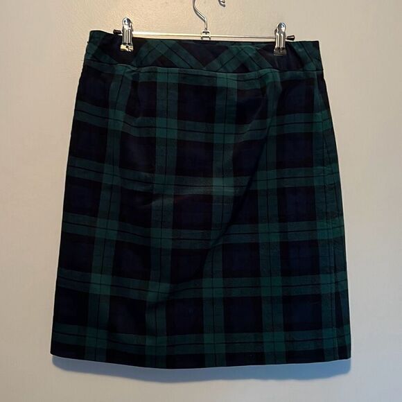 Talbots Women's Green Plaid Zipper Closure Straight Hem Pencil Skirt Size 6 - Picture 4 of 7